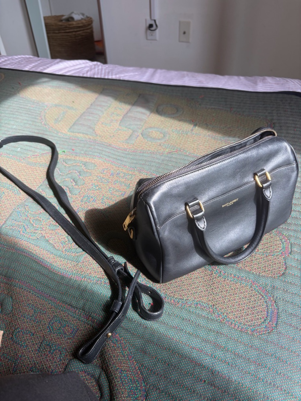 Saint Laurent classic Black Leather baby duffle with Gold Hardware - Picture 8 of 9
